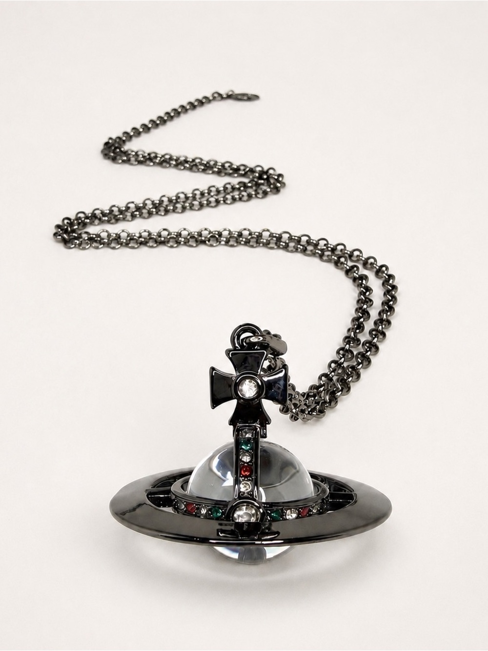 Vivienne Westwood Orb Pendant Necklace with Multicolor Stones